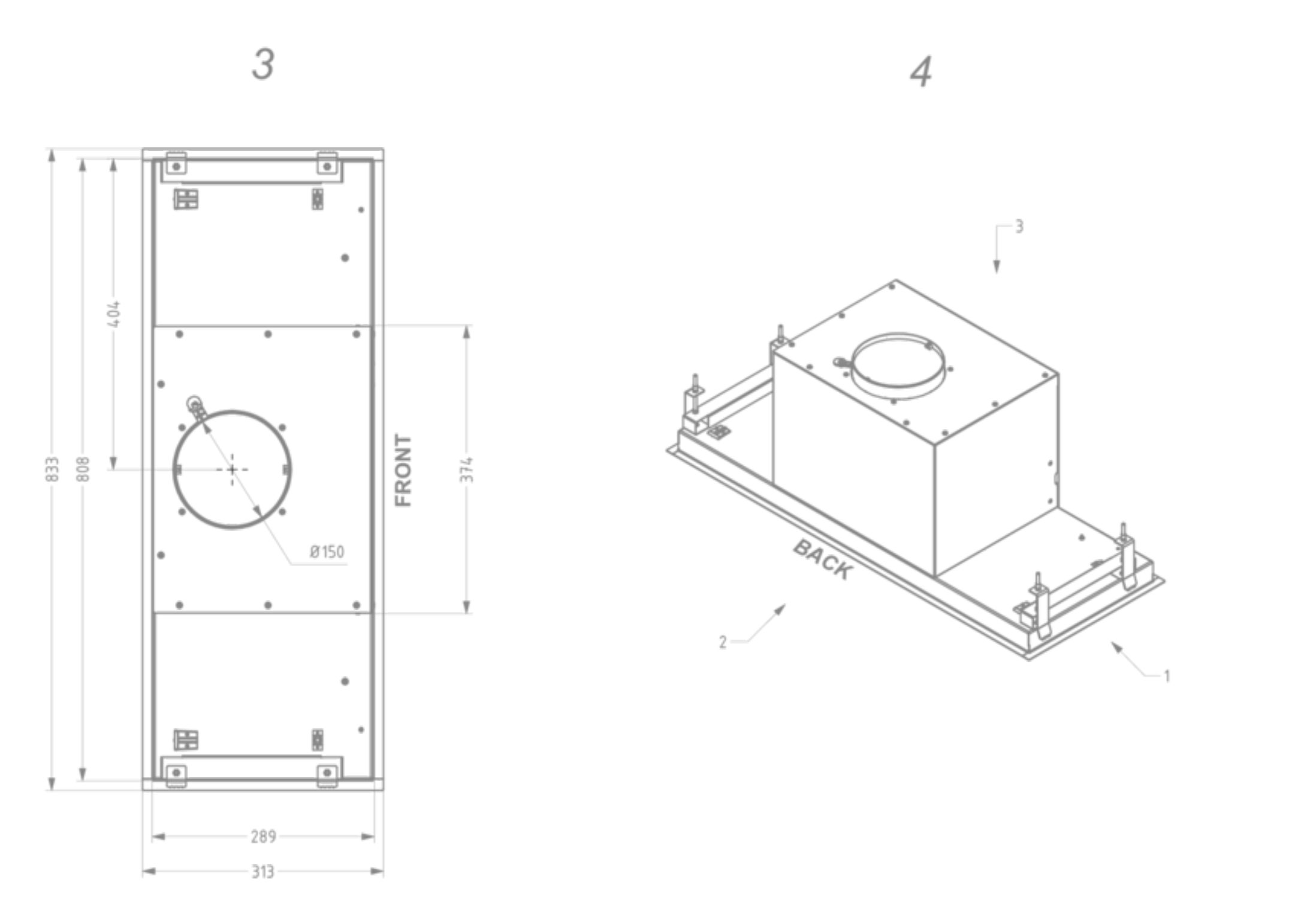 NOVY 26080 inbouw dampkap - 90cm